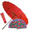 Sombrilla Parasol de Mano Estilo Chino-Japonés Tradicional – Ligera y Portátil, Protección Solar Efectiva para el Verano. (Rojo)