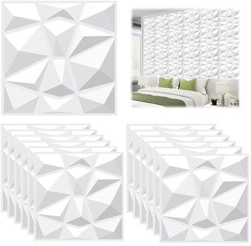 12 piezas Papel Pintado Autoadhesivo Pared 30 × 30 cm, Vinilos de Pared Decorativos, Revestimiento de Paredes PVC, Ladrillos 3D Adhesivo Pared, Adesivos Papel de Paredes Decoración