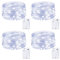 Kolpop 4 Packs Fairy Lights Battery Operated, 5m 50 LED Copper Wire Christmas String Lights, Cool White LED Twinkle Lights for Bedroom Wedding Birthday Party Indoor Tree DIY Decorations