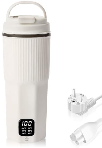 Hojalis Bouilloire de Voyage 450ml, 300W Petite Bouilloire Electrique, Mini Bouilloire Electrique De Voyage Régulation de Température en 6 Étapes, Bouilloire Portable, pour Thé, Lait, Café