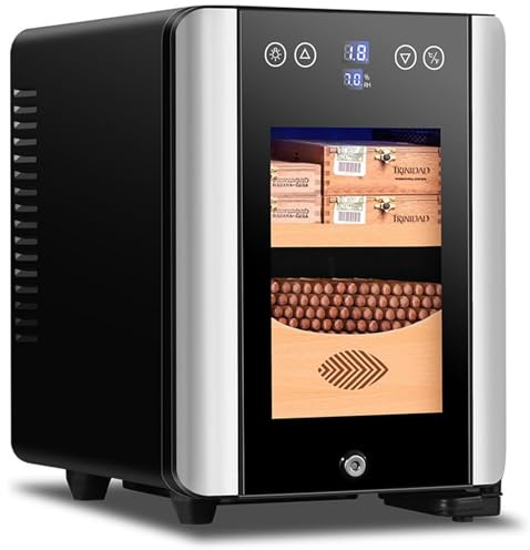 Elektrisk cigarr Humidor 8L Cigarr Humidor Skåp För 100 Count Cigarr Med Kyltemperatur Tyst Kontroll Dubbelglasdörr & Cederträ Hylla & Låda G-ift För män