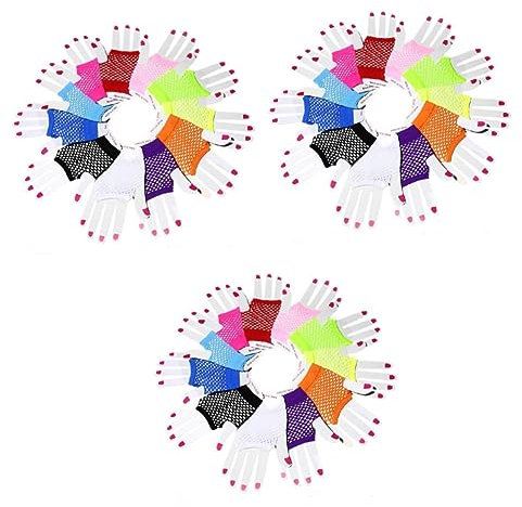 SOIMISS 36pares Guantes De Rejilla De Nylon Sin Dedos para Adultos Aleatorios Accesorios y