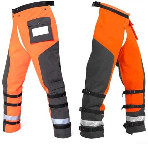 Zeroupshop PE Chainsaw Trousers for Men - 9 Layers Lightweight Chaps for Cutting and Logging - Pants With Adjustable Belt (L)