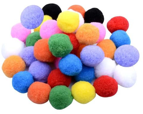 ThaiRoot 98 Stück 5cm Pompons Groß Bunte Pom Poms 50mm Flauschigen Plüschbälle Bommel Plüsch Bälle Groß Pom Pom Bälle