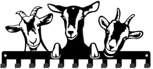 SUPERDANT Schlüsselbrett Mit Drei Schafhaken Ziegen An Der Wand Montierter Schlüsselhalter Hundeleine Schlüsselleiste Kunstdekor Für Die Küche Hutständer Geschenk Für Einweihungspartys Brautpaare