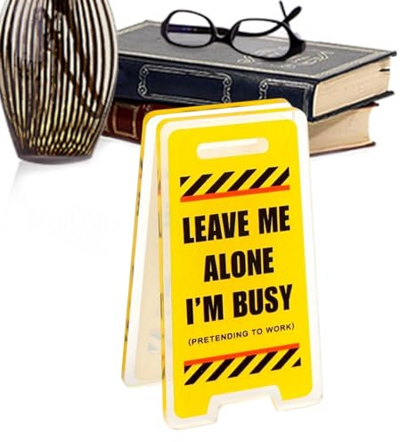 Panneau de bureau amusant – Leave Me Alone | Panneau d'avertissement pour collègues | Panneau de bureau Leave Me Alone I'm Busy | Leave Me Alone, I'm Busy, Funny Work Signs | Panneau d'avertissement