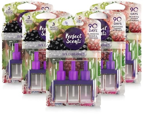 Pack of 5 Plug-In 3volution Air Freshener Refills by Just Pure – Compatible with Ambi Pur 3tation Plug-In Units, Long-Lasting 20ml Refills, Up to 90 Days of Fragrance