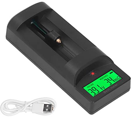 Mavaol Tester per batterie, ricaricabile, display LCD, misura tensione interna e, compatibile con AA AAA, per fai da te e manutenzione della batteria (Anfitrión + cable de carga)