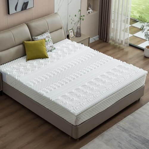AMBINESS® Matratzen Topper Memory Foam | 7 Größen | 80x200cm - 180x200cm | 5cm Dicker Memory-Schaum | orthopädisch temperaturregulierend Maschinenwaschbar | Öko-Tex | 180x200cm