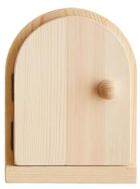 Wichteltür Deko Holz Mini Elfentür zum Öffnen und Schließen, Weihnachten Handwerk Feentür Miniatur Wichteltür Feentür Holzeko Wichtelhaus Elfen Tür, für Weihnachtsdeko Steckdosenschutz (L1)