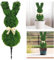 Bunny Topiary, Künstlicher Buchsbaum Hase Gartenstecker, Grün mit Schleife, Osterdekoration für Draußen Drinnen, Gartendekoration, Ostern Deko (35.5inch-B (90CM))