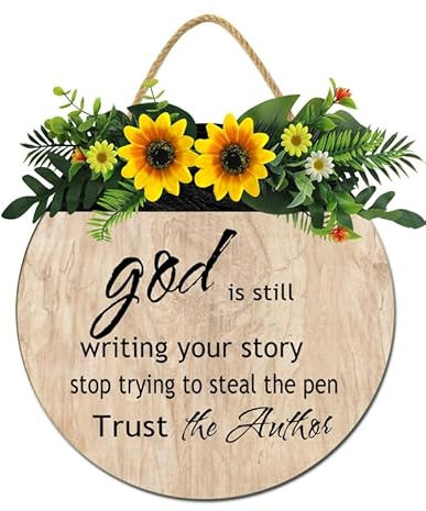 Horienteeon Christliches Türschild mit der Aufschrift God Is Still Writing Your Story, 30,5 cm