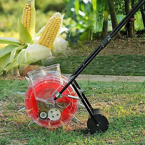 Handheld -Seeding -Maschine Rollen Rasensamen -Präzisions -Garten -Säator -Reihen -Pflanzer Landwirtschaftssamt für Samen wie Mais Baumwoll Sojabohnen Erdnuss, 7 Münder