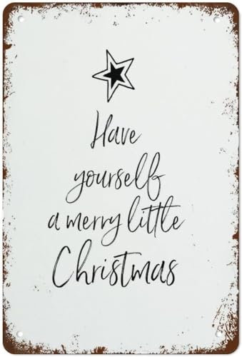 A Merry Little Christmas-Druck für Zuhause, A Merry Little Christmas-Blechschild, Dekoration „Have Yourself, Küche, Wand, Bar, Café, Dekoration, Geschenk für Frauen, Männer, Mädchen, Jungen, Plakette