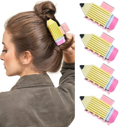 XFSRG 4 Piezas Forma de Lápiz Pinzas Pelo Mujer Papelería Creativa Pinza Pelo Moda Bonita para Muchas Ocasiones