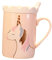 Cabilock 1 Pieza Taza de Cerámica Creativa Unicornio con Tapa y Cuchara Vaso de Agua Adorable para Oficina Hogar y Hotel Rosa