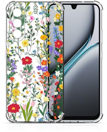 Xkladz Transparente Hülle für Samsung Galaxy A18 / A17 4G / 5G, Handyhülle Klare Stoßfeste Weiches TPU Silikon Case Soft Schutzhülle mit Blumen Motiv für Mädchen Jungen Dünn Slim Cover, Sonne Blume