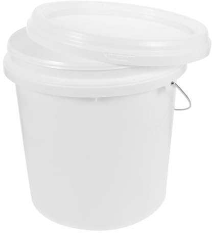 GRIRIW Seau Hermétique Blanc en Hdpe de 10l avec Poignée, Seau de Rangement pour Peinture Multifonction, pour Modélisme et Stockage Sécurisé