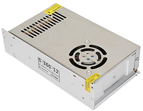 Pongnas Adaptador de Fuente de Alimentación Conmutada LED de DC 12V 30A para Uso Industrial y Doméstico