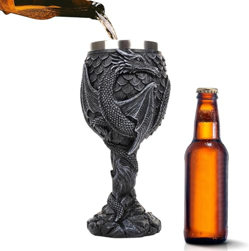 Wine Chalice | Stainless Steel Medieval Drinking Cup - and Multipurpose Medieval Goblets for Daily Drinking or Gathering