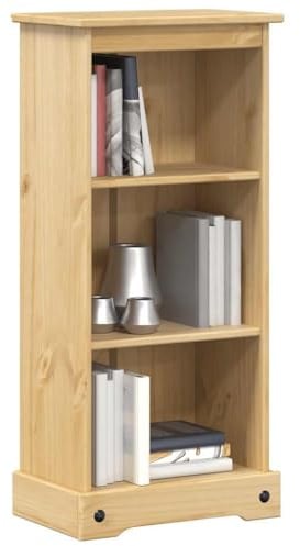 Plumbpyr Bücherregal Corona 46x29x100 cm Massivholz Kiefer, Standregal mit Stauraum, Regal für Wohnzimmer Büro Kinderzimmer, Aufbewahrung und Ablage, vielseitiges Raumteiler Möbel