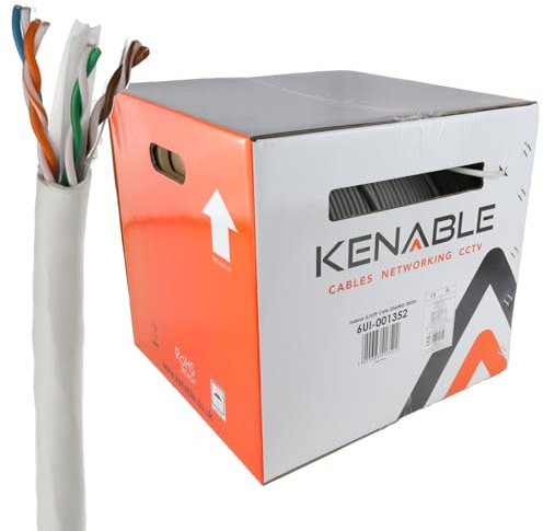 Kenable CAT6 UTP Network Cable 23AWG Copper 305 Metre Grey Indoor Reel