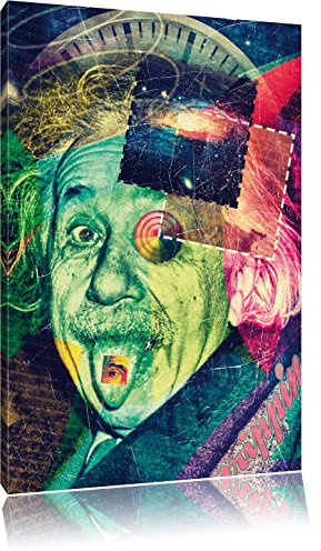 Pixxprint Einsteins secretbild Bild, Größe: 80x60cm, Leinwandbild, fertig gespannt, Wandbild, Dekoration, Kunstdruck, kein Poster