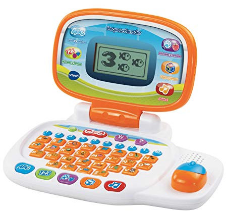 VTech - Pequeordenador, Ordenador Infantil Educativo para niños +3 años, Más de 20 Actividades Que enseñan Letras, números, Animales, lógica y música, Multicolor, Versión ESP