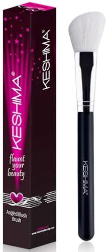 KESHIMA Angled Blush Brush & Bronzer - Premium Contour Brush for Blush, Bronzer & Powder Makeup Application - Vegan, Cruelty-Free
