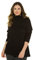 Ulla Popken Damen Basic-shirtrolli Rollkragenpullover, Schwarz, 42-44 EU