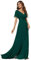 Ever-Pretty Women's Glamorous Double V-Neck Ruffles Padded Evening Dress, 12, Dark Green