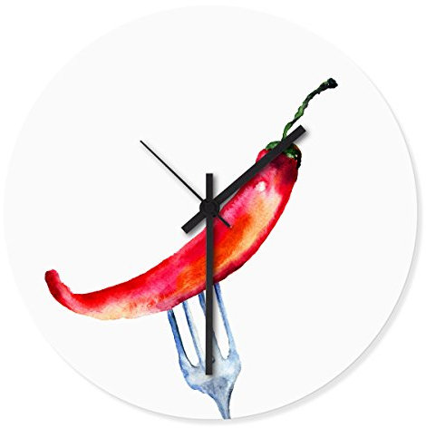 Wandkings Wanduhr mit farbenfrohen Motiven - Wähle ein Motiv - Chili