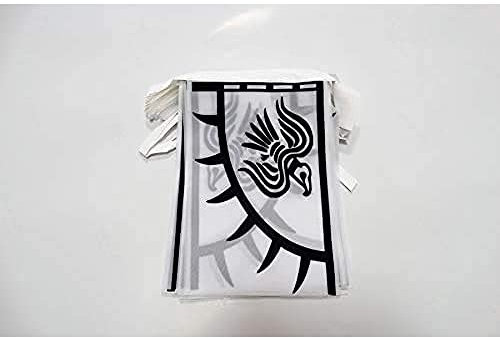 AZ FLAG - Fahnenkette Wikinger Raven 6 Meter Mit 20 Flaggen - 21x14 cm - Raben Girlande Flaggenkette 14 x 21 Cm