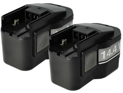 vhbw 2X Akku kompatibel mit AEG BSS 14, SB2E 14.4 T Super Torque, BSB 14 STX, BS2E 14.4 T Werkzeug (1500 mAh, NiMH, 14,4 V)
