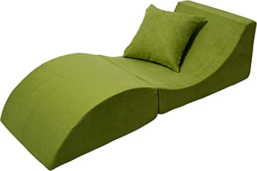 Velinda Klappsofa bequem, entspannend, 3 in 1, Hocker, Tisch grün