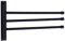 GERZWY Porte-Serviettes de Bain pivotant en Acier Inoxydable SUS 304 pour Salle de Bain - Bras Pliable à 3 Barres - Support Mural Noir Mat HYG03-BK