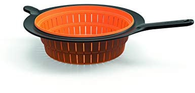 Fiskars Passoire, Ø 26 cm, Plastique/Silicone, Functional Form, Noir/Orange, 1027304