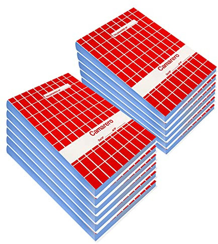 EUROXANTY Bloc camarero | Talonario de Bolsillo | Para coger Comandas | Hojas con Precorte | Original y copia | 80 hojas por talonario | 15 x 11 cm, 12