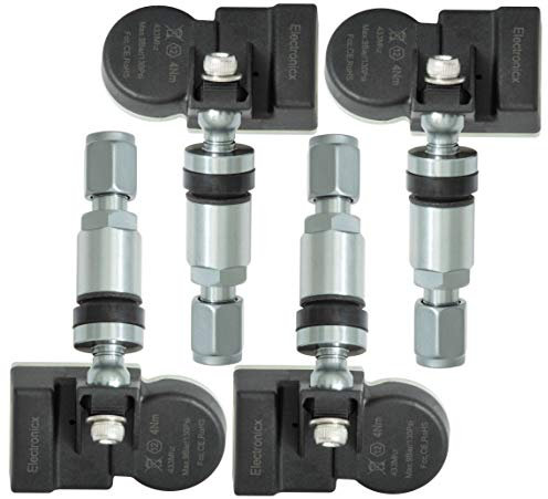 4x RDKS TPMS Reifendrucksensor Reifendruckkontrollsystem Metallventil DarkGrey passend für Citigo Octavia Fabia Rapid Suberb