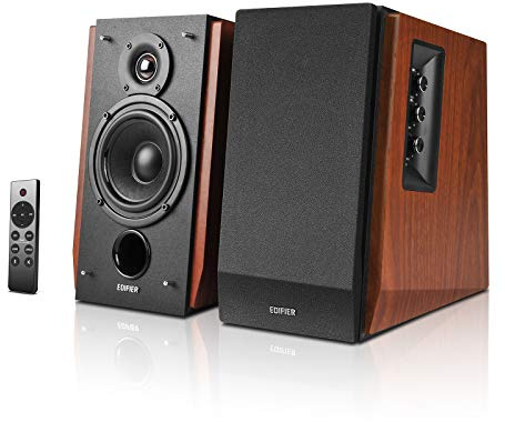 Edifier R1700BTs Powered Bluetooth 5.0 Wireless Bookshelf Speakers - 66 Watts (Brown)