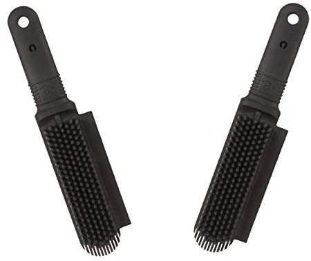 FURemover Plus Rubber Pet Hair Remover Brush Black with Gentle Bristles for Grooming Dogs and Cats Pack of 2 Black