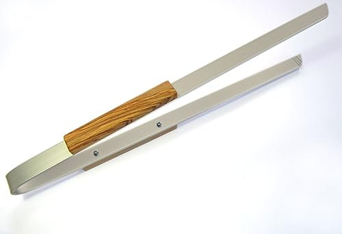 D.O.M.® Grillzange Big Daddy 50 cm, Aluminium mit Griffen aus Olivenholz - Ohne Gravur