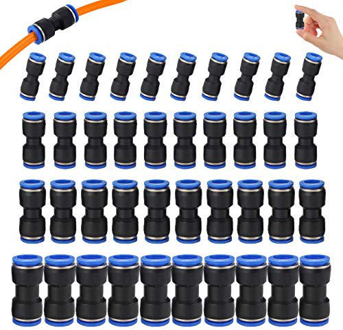 Gerade Pneumatik Steckverbinder 40PCS Pu Schnellkupplung Verbinder Pneumatikverbinder Gerade Push Fitting Steckverbinder Gerade Push Steckverbinder Für Luft Wasser Schlauchanschluss 4mm/6mm/8mm/10mm