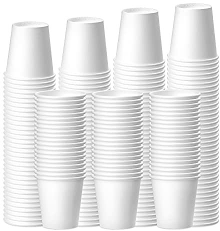[200 Packs] 3 Oz Paper Cups Disposable Paper Water Cups, Paper Hot Coffee Cups Espresso Paper Cups, Disposable Bathroom Cups Mouthwash Cups, Small Paper Cups for Snaks, Drink, Party (White)