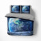 FEBE 3D Bettwäsche Galaxis Planet Erde Bettbezug-Set 135x200 + Kissenbezug 80x80 cm Wendebettwäsche 2 Teilig mit Reißveschluss