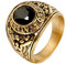 HAMANY Schmuck Edelstahl Herren Ring US Armee Gold,Größen 62 (19.7)