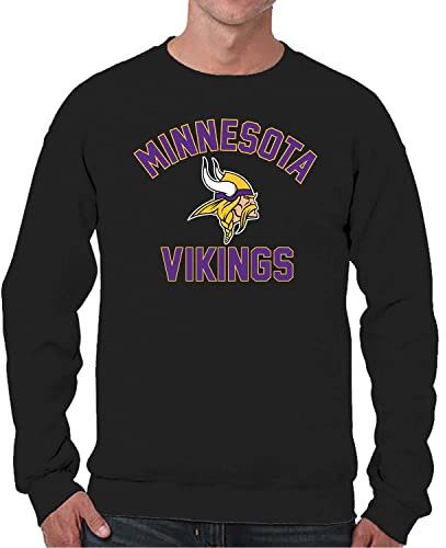 Team Fan Apparel NFL Gameday Fußball-Sweatshirt für Erwachsene, Rundhalsausschnitt, Baumwollmischgewebe, hält warm, bequem und stilvoll am Spieltag, Schwarz, X-Large