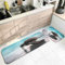 Kleiner Teppich, Teppich Küche Blau Beige Schildkröten 60X90cm+60X180cm für Schuhschaber, Ideal für Den Innenbereich