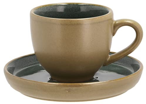 BITZ Wood Espressotasse mit Untertasse Dia 5,5 x 5 cm 7 cl Wood/Forest