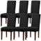 LANSHENG Stuhlhussen 6er Set, Universal Stretch stuhlbezug Stuhlüberzug Esszimmerstühle Bezug, Elastische Moderne Abnehmbar Waschbar Stuhlhussen für Esszimmerstühle, Küche, Hochzeit, Bankett, Schwarz